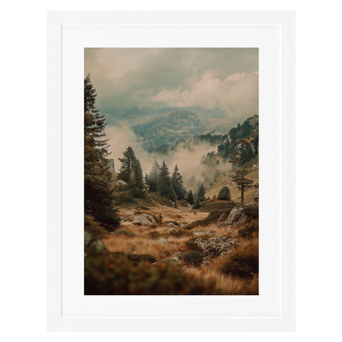 Paysage de montagne dans le brouillard