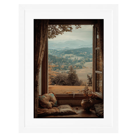 Vue depuis la fenêtre en bois.