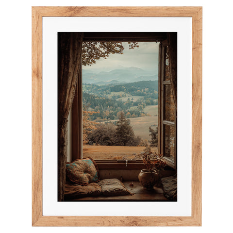 Vue depuis la fenêtre en bois.